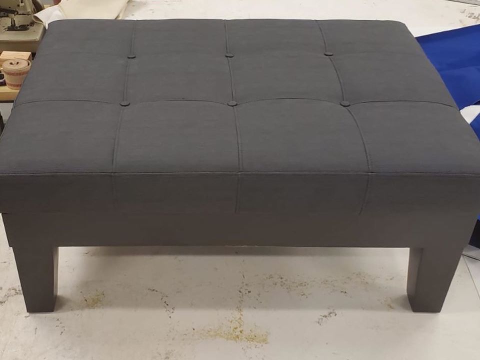 Ottoman re upholstering from Naples Canvas and Upholstery from Naples Canvas and Upholstering