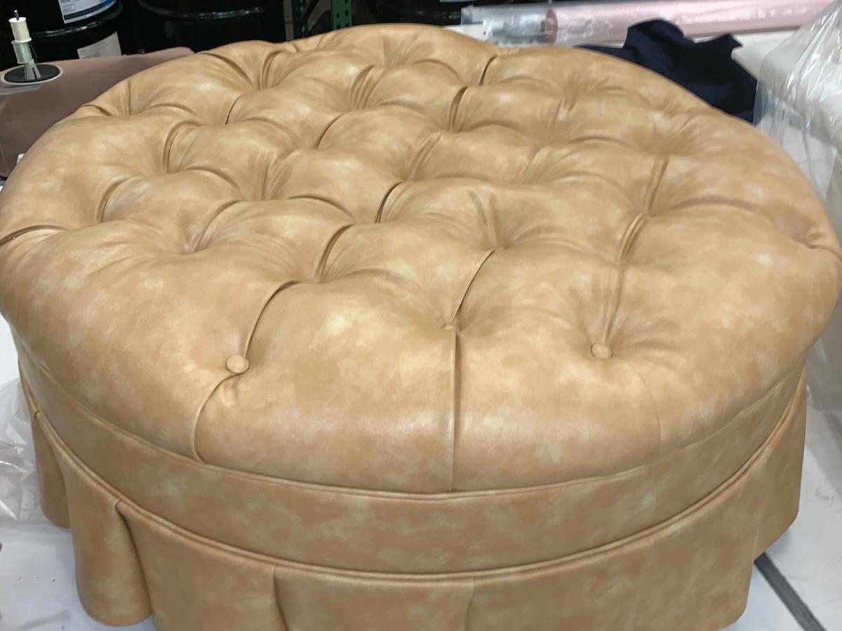 Ottoman re upholstering from Naples Canvas and Upholstery