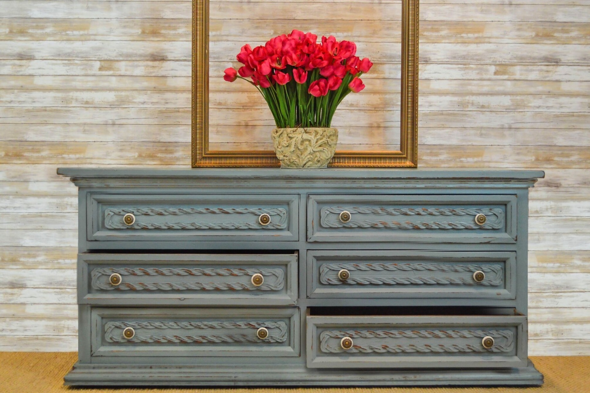 Recycled 6 Drawer Sideboard offered for sale from Naples Canvas and Upholstery.